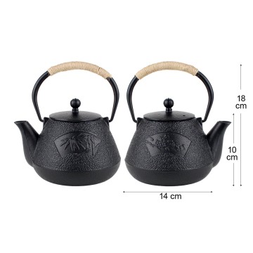Teiera in Ghisa Nera 18 cm...