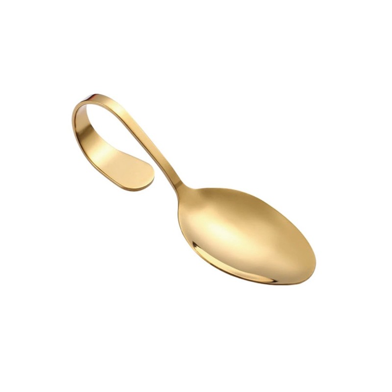 Cucchiaio in acciaio inox con manico ricurvo